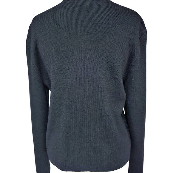Classiques Entier Merino Wool Beaded Zip up Black Sweater Size M - Picture 2 of 9